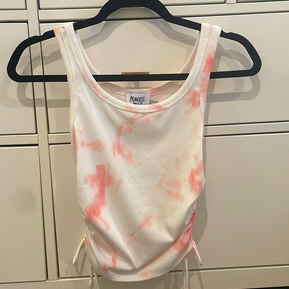 princess polly tie side ribbed tank top